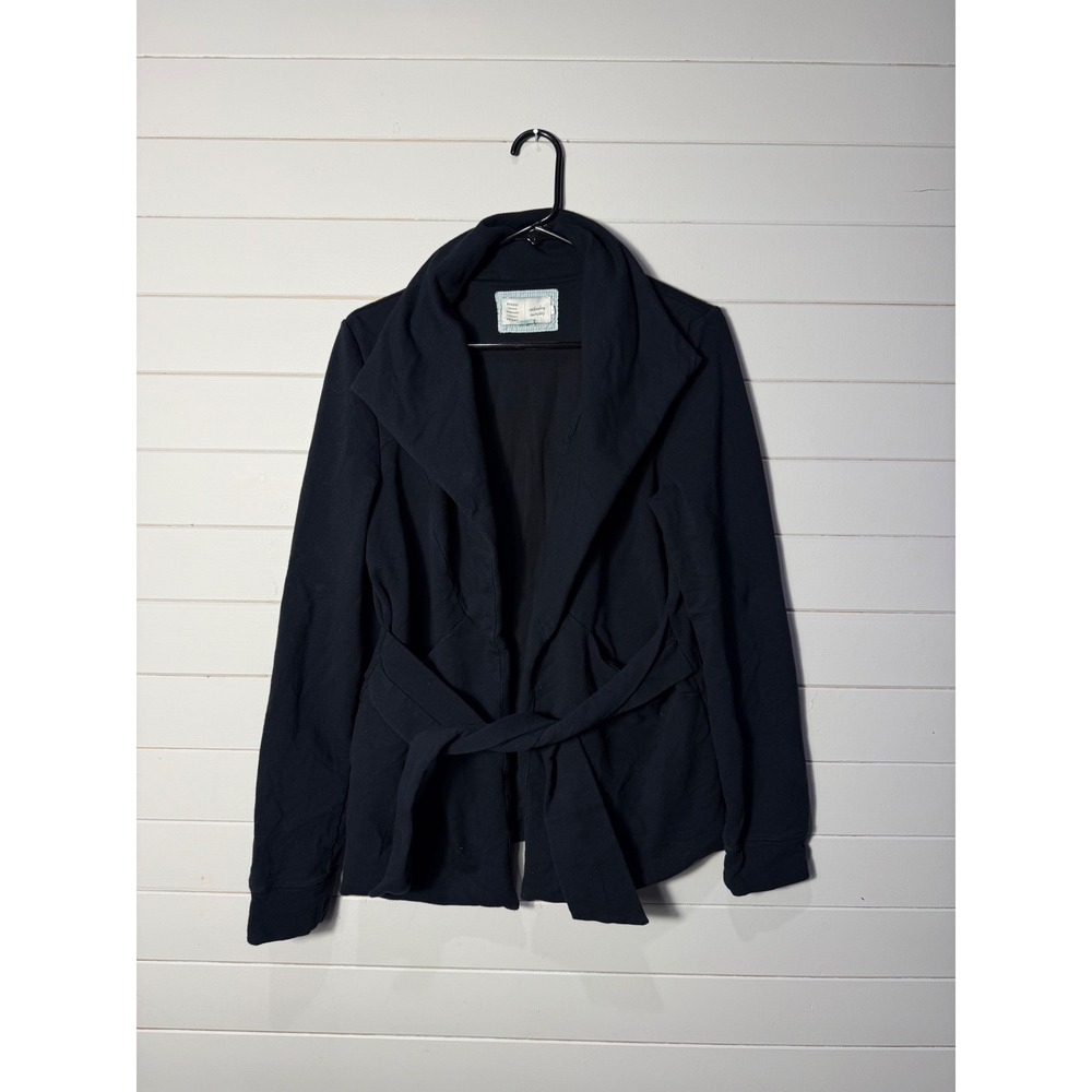 Saturday Sunday Anthropologie Black‎ Wrap Cardigan Jacket Tie Waist Medium